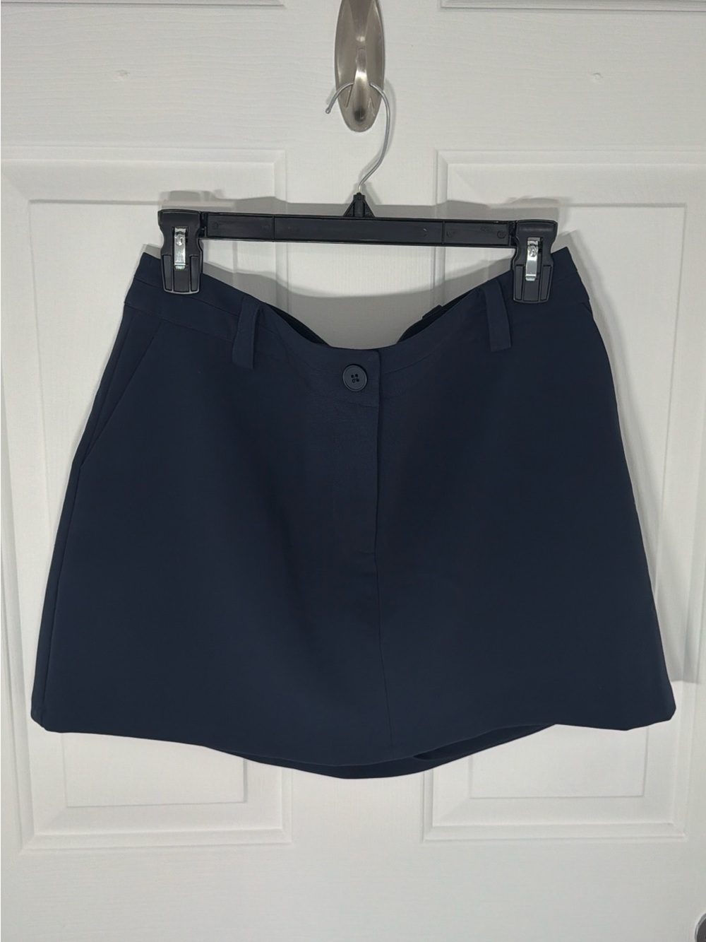 French Connection Navy A-Line Skort with Button Front